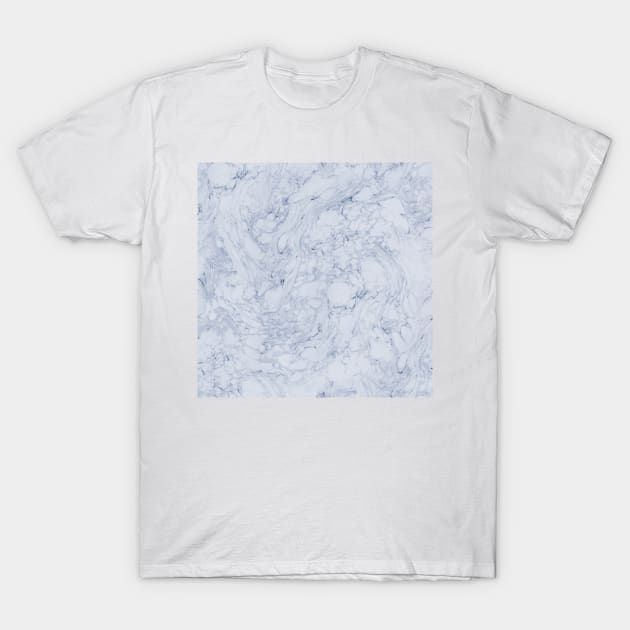 Powder blue water marble II T-Shirt by hamptonstyle